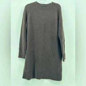 SKULL CASHMERE Women 100% Cashmere Brown Sweater Dress SMALL Perforated